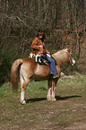 woman with Haflinger & Jack Russell Terrier
