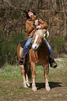 woman with Haflinger & Jack Russell Terrier