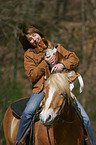 woman with Haflinger & Jack Russell Terrier