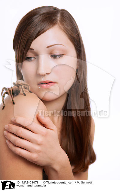 Frau und Grammostola / woman and tarantula / MAS-01078