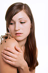 woman and tarantula