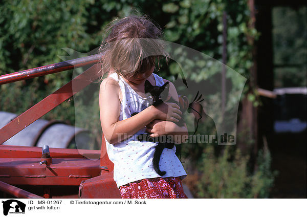 Mdchen mit Ktchen / girl with kitten / MS-01267