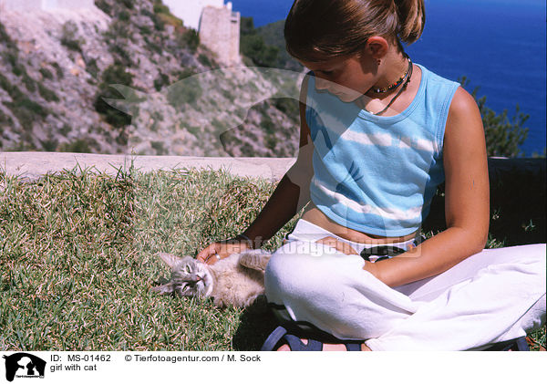 Mdchen mit Katze / girl with cat / MS-01462