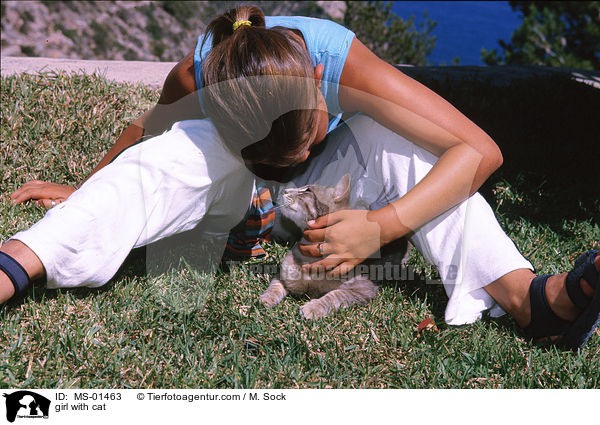 Mdchen mit Katze / girl with cat / MS-01463