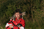 man with 3 cats