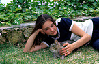 girl with cat