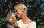 woman with cat