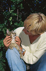 woman with cat