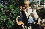 woman with cats