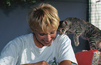 woman with cat