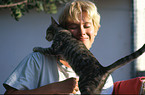 woman with cat