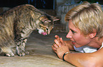 woman with cat
