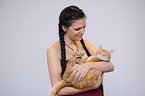 woman with cat