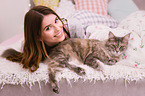 woman and cat