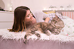 woman and cat