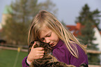 girl and house cat