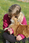 girl with Domestic Cat
