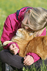 girl with Domestic Cat