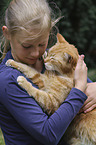 girl with Domestic Cat