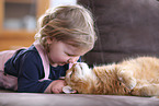 girl and cat