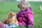 girl and cat
