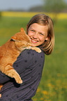 girl and cat