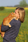 girl and cat