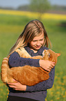 girl and cat