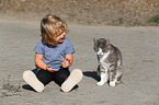 girl and cat