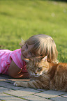 girl and cat