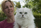 woman with British Longhair