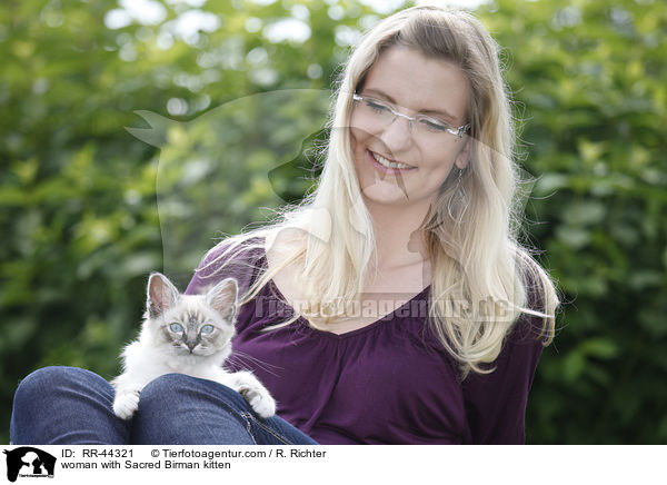 woman with Sacred Birman kitten / RR-44321