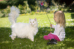 girl with Siberian Cat