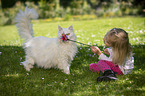 girl with Siberian Cat