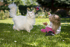 girl with Siberian Cat
