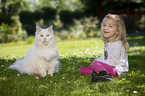 girl with Siberian Cat
