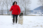 woman with sighthound