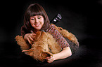 young woman with Airedale Terrier
