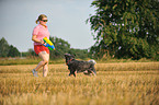 woman with Australian Cattle Dog
