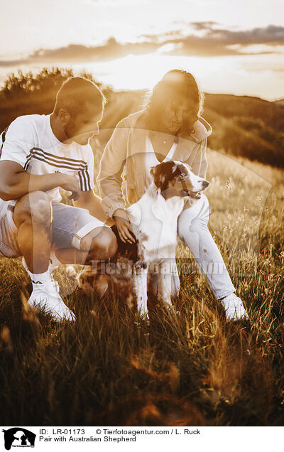Paar mit Australian Shepherd / Pair with Australian Shepherd / LR-01173