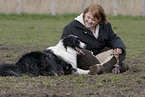 woman with Australian Shepherd