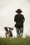 human and Australian Shepherd