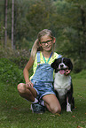girl with Australian Shepherd