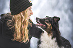 Australian Shepherd in winter