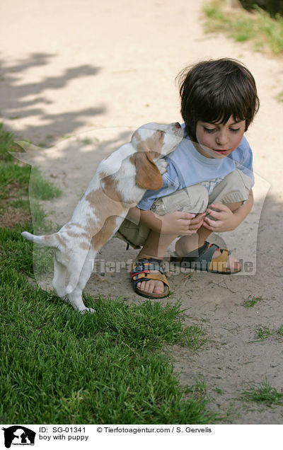 Junge mit Welpen / boy with puppy / SG-01341