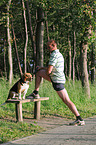man with beagle