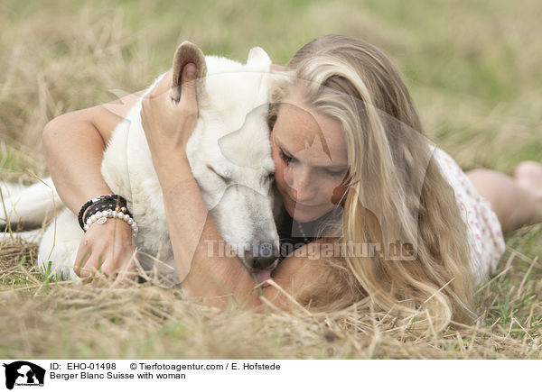 Berger Blanc Suisse with woman / EHO-01498