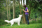 woman and Berger Blanc Suisse