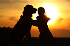 girl and Bernese Mountain Dog