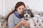 girl and Bolonka zwetna